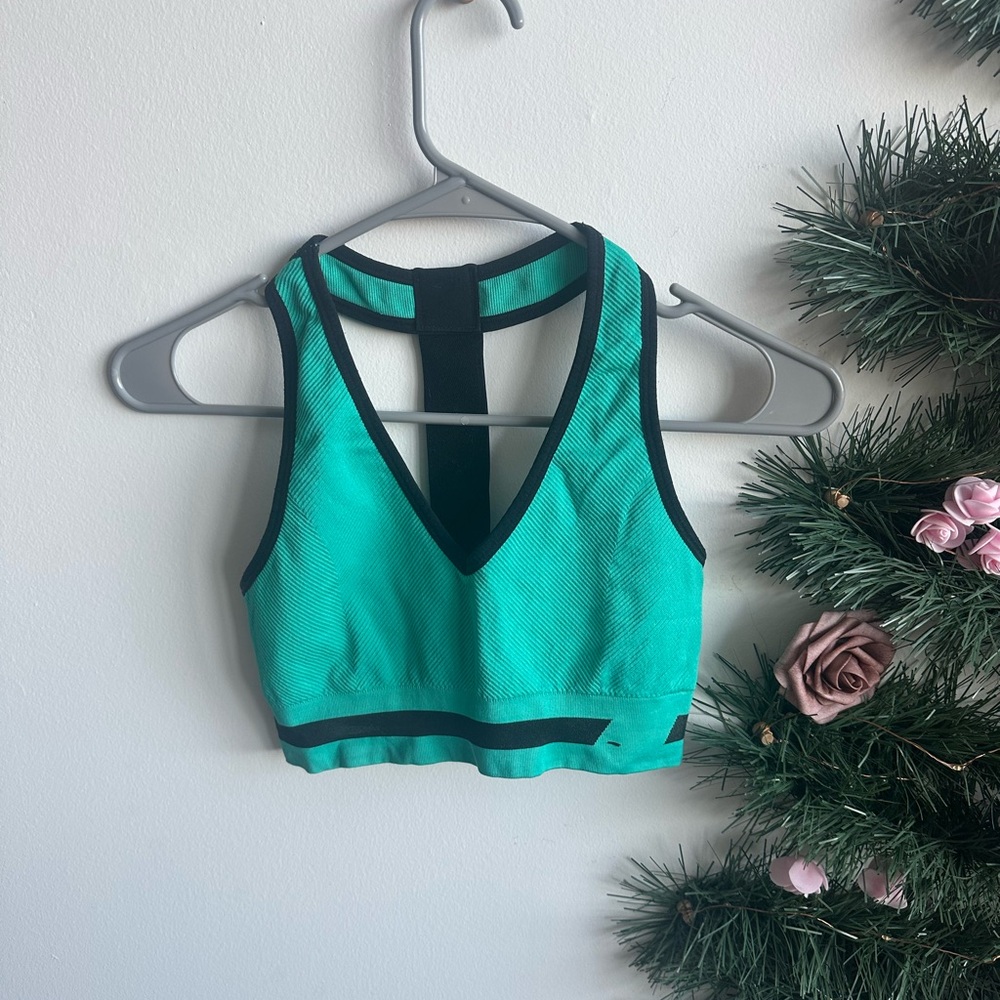 New Balance Teal and Black Sports Bra